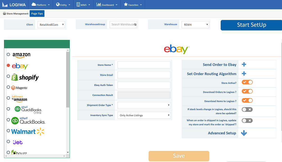eBay Inventory Management Logiwa WMS